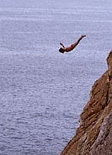 The famous cliff divers of Acapulco
