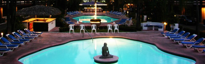 Pool & pool bar view at Bali Hai hotel, Acapulco