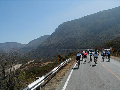 Rosarito to Ensenada Bike Ride - hill climb 1