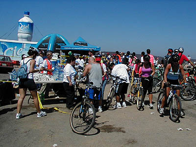 Rosarito to Ensenada Bike Ride - water break