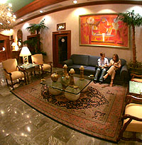 Lobby at a hotel in Mochis