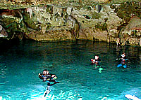 Cave diving the cenotes in Akumal