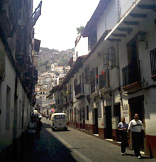 Narrow cobblestone streets of Taxco